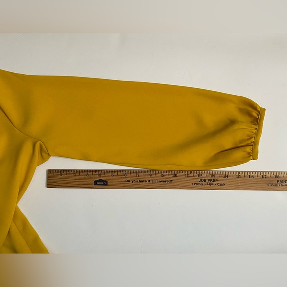 J. Crew Drapey Crepe Faux Wrap Blouse Rich Yellow Golden Women Size 12 - Picture 7 of 13